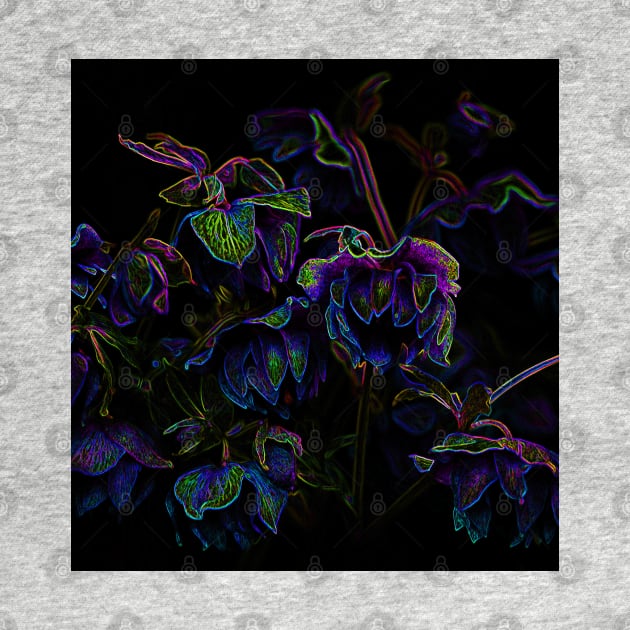 Black Panther Art - Flower Bouquet with Glowing Edges 17 by The Black Panther